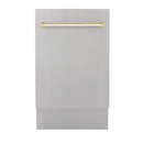ZLINE Autograph Edition 18” Compact 3rd Rack Top Control Dishwasher in Stainless Steel with Accent Handle, 51dBa (DWVZ-304-18)