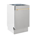 ZLINE Autograph Edition 18” Compact 3rd Rack Top Control Dishwasher in Stainless Steel with Accent Handle, 51dBa (DWVZ-304-18)