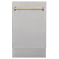 ZLINE Autograph Edition 18” Compact 3rd Rack Top Control Dishwasher in Fingerprint Resistant Stainless Steel with Accent Handle, 51dBa (DWVZ-SN-18)