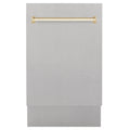 ZLINE Autograph Edition 18” Compact 3rd Rack Top Control Dishwasher in Fingerprint Resistant Stainless Steel with Accent Handle, 51dBa (DWVZ-SN-18)