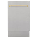 ZLINE Autograph Edition 18” Compact 3rd Rack Top Control Dishwasher in Fingerprint Resistant Stainless Steel with Accent Handle, 51dBa (DWVZ-SN-18)