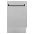 ZLINE Autograph Edition 18” Compact 3rd Rack Top Control Dishwasher in Fingerprint Resistant Stainless Steel with Accent Handle, 51dBa (DWVZ-SN-18)