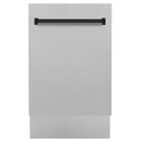 ZLINE Autograph Edition 18” Compact 3rd Rack Top Control Dishwasher in Fingerprint Resistant Stainless Steel with Accent Handle, 51dBa (DWVZ-SN-18)