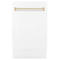 ZLINE Autograph Edition 18” Compact 3rd Rack Top Control Dishwasher in White Matte with Accent Handle, 51dBa (DWVZ-WM-18) - MyBBQDirect