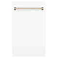 ZLINE Autograph Edition 18” Compact 3rd Rack Top Control Dishwasher in White Matte with Accent Handle, 51dBa (DWVZ-WM-18) - MyBBQDirect