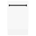 ZLINE Autograph Edition 18” Compact 3rd Rack Top Control Dishwasher in White Matte with Accent Handle, 51dBa (DWVZ-WM-18) - MyBBQDirect