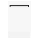 ZLINE Autograph Edition 18” Compact 3rd Rack Top Control Dishwasher in White Matte with Accent Handle, 51dBa (DWVZ-WM-18) - MyBBQDirect