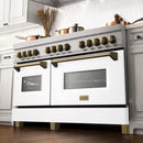 ZLINE Autograph Edition 60 in. 7.4 cu. ft. Dual Fuel Range with Gas Stove and Electric Oven in Fingerprint Resistant Stainless Steel with White Matte Door and Accents (RASZ-WM-60) - MyBBQDirect