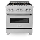 ZLINE 30 in. 4.0 cu. ft. Electric Oven and Gas Cooktop Dual Fuel Range with Griddle and Brass Burners in Fingerprint Resistant Stainless (RAS-SN-BR-GR-30)