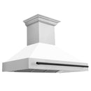 ZLINE 48 in. Autograph Edition Fingerprint Resistant Stainless Steel Range Hood with White Matte Shell and Accented Handle (8654SNZ-WM48) - MyBBQDirect