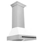 30 in. ZLINE Autograph Edition Fingerprint Resistant Stainless Steel Range Hood with White Matte Shell and Accented Handle (8654SNZ-WM30) - MyBBQDirect