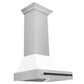 30 in. ZLINE Autograph Edition Fingerprint Resistant Stainless Steel Range Hood with White Matte Shell and Accented Handle (8654SNZ-WM30) - MyBBQDirect