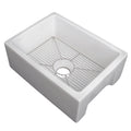 ZLINE 24 in. Venice Farmhouse Apron Front Reversible Single Bowl Fireclay Kitchen Sink with Bottom Grid (FRC5120) - MyBBQDirect