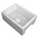 ZLINE 24 in. Venice Farmhouse Apron Front Reversible Single Bowl Fireclay Kitchen Sink with Bottom Grid (FRC5120) - MyBBQDirect