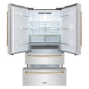 ZLINE 48" Autograph Edition Kitchen Package with Stainless Steel Dual Fuel Range, Range Hood, Dishwasher and Refrigeration with Polished Gold Accents (4KAPR-RARHDWM48-G)
