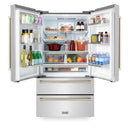 ZLINE 48" Autograph Edition Kitchen Package with Stainless Steel Dual Fuel Range, Range Hood, Dishwasher and Refrigeration with Polished Gold Accents (4KAPR-RARHDWM48-G)