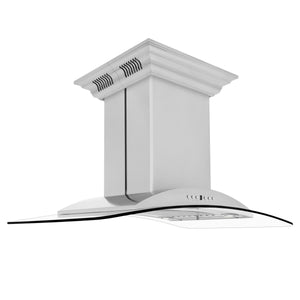 ZLINE Island Mount Range Hood in Stainless Steel with Built-in ZLINE CrownSound Bluetooth Speakers (GL9iCRN-BT) - MyBBQDirect