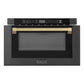 ZLINE Autograph Edition 24 in. 1.2 cu. ft. Built-in Microwave Drawer in Black Stainless Steel with Accents (MWDZ-1-BS-H) - MyBBQDirect