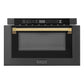 ZLINE Autograph Edition 24 in. 1.2 cu. ft. Built-in Microwave Drawer in Black Stainless Steel with Accents (MWDZ-1-BS-H) - MyBBQDirect