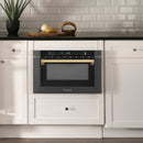 ZLINE Autograph Edition 24 in. 1.2 cu. ft. Built-in Microwave Drawer in Black Stainless Steel with Accents (MWDZ-1-BS-H) - MyBBQDirect