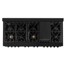 ZLINE 60 in. 7.4 cu. ft. Dual Fuel Range with Gas Stove and Electric Oven in Black Stainless Steel with Brass Burners (RAB-60) - MyBBQDirect