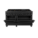 ZLINE 60 in. 7.4 cu. ft. Dual Fuel Range with Gas Stove and Electric Oven in Black Stainless Steel with Brass Burners (RAB-60) - MyBBQDirect