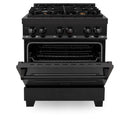 ZLINE 30 in. 4.0 cu. ft. Dual Fuel Range with Gas Stove and Electric Oven in Black Stainless Steel with Brass Burners (RAB-BR-30) - MyBBQDirect