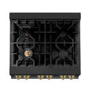 ZLINE 30 in. Autograph Edition Kitchen Package with Black Stainless Steel Dual Fuel Range, Range Hood and Dishwasher with Champagne Bronze Accents (3AKP-RABRHDWV30-CB) - MyBBQDirect