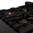 ZLINE 30" Porcelain Gas Stovetop in Black Stainless with Brass Burners (RTB-BR-30)