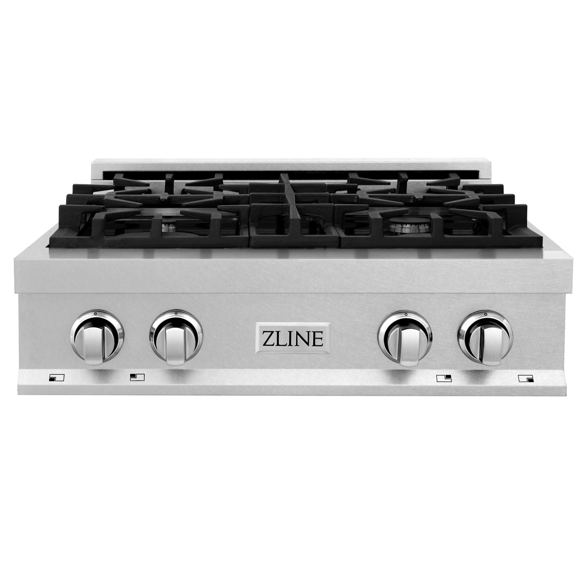 ZLINE 30 in. Porcelain Rangetop in DuraSnow Stainless Steel with 4 Gas Burners (RTS-30) Available with Brass Burners - MyBBQDirect