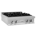 ZLINE 30 in. Porcelain Rangetop in DuraSnow Stainless Steel with 4 Gas Burners (RTS-30) Available with Brass Burners - MyBBQDirect