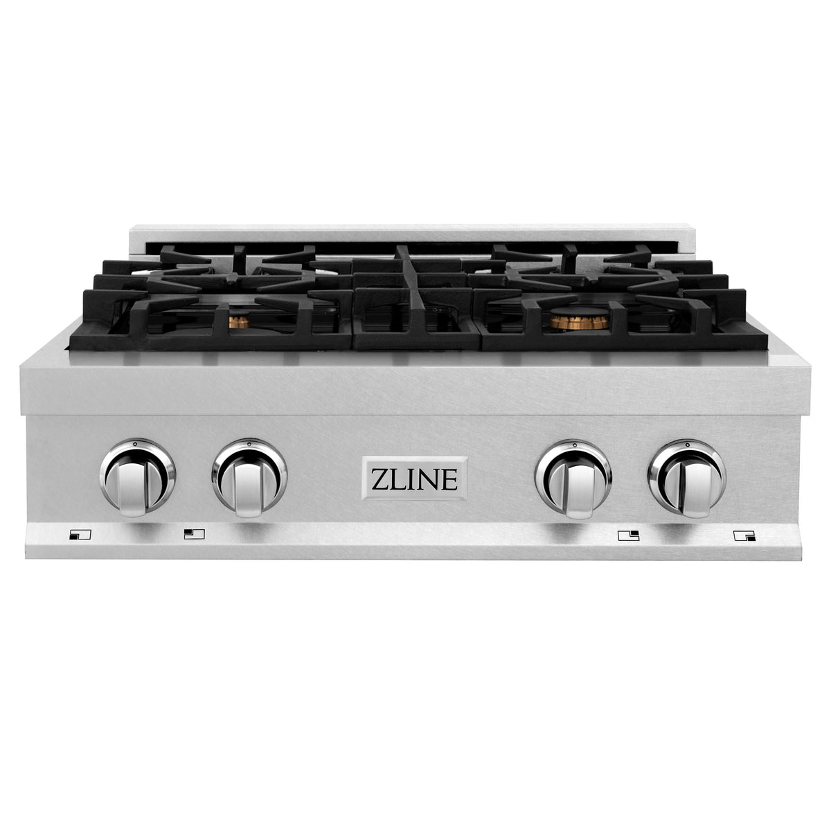 ZLINE 30 in. Porcelain Rangetop in DuraSnow Stainless Steel with 4 Gas Burners (RTS-30) Available with Brass Burners - MyBBQDirect