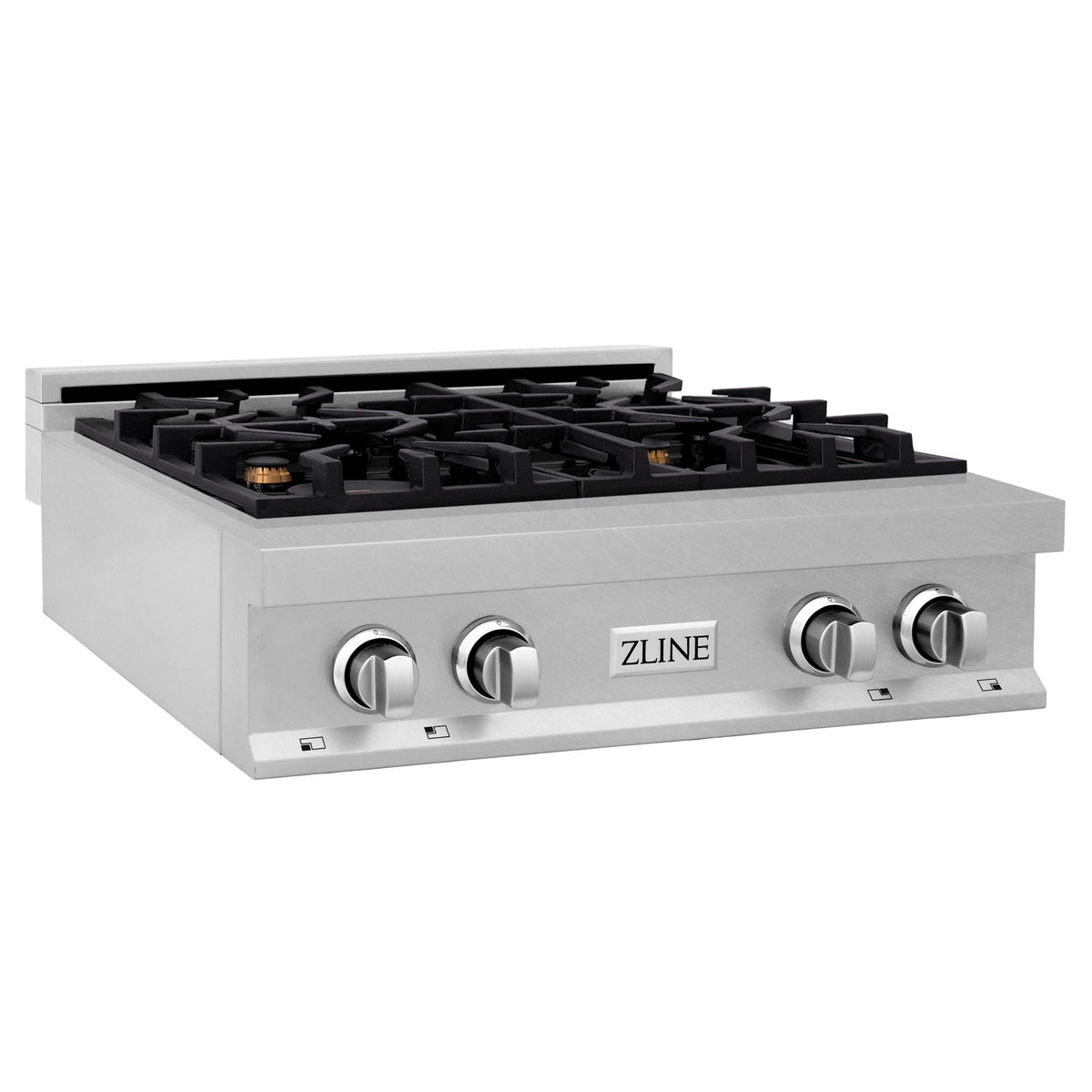 ZLINE 30 in. Porcelain Rangetop in DuraSnow Stainless Steel with 4 Gas Burners (RTS-30) Available with Brass Burners - MyBBQDirect