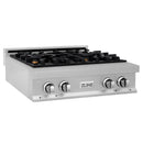 ZLINE 30 in. Porcelain Rangetop in DuraSnow Stainless Steel with 4 Gas Burners (RTS-30) Available with Brass Burners - MyBBQDirect