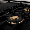 ZLINE Autograph Edition 48 in. Porcelain Rangetop with 7 Gas Burners in Stainless Steel with Accents (RTZ-48)