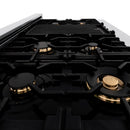 ZLINE Autograph Edition 48 in. Porcelain Rangetop with 7 Gas Burners in Stainless Steel with Accents (RTZ-48)