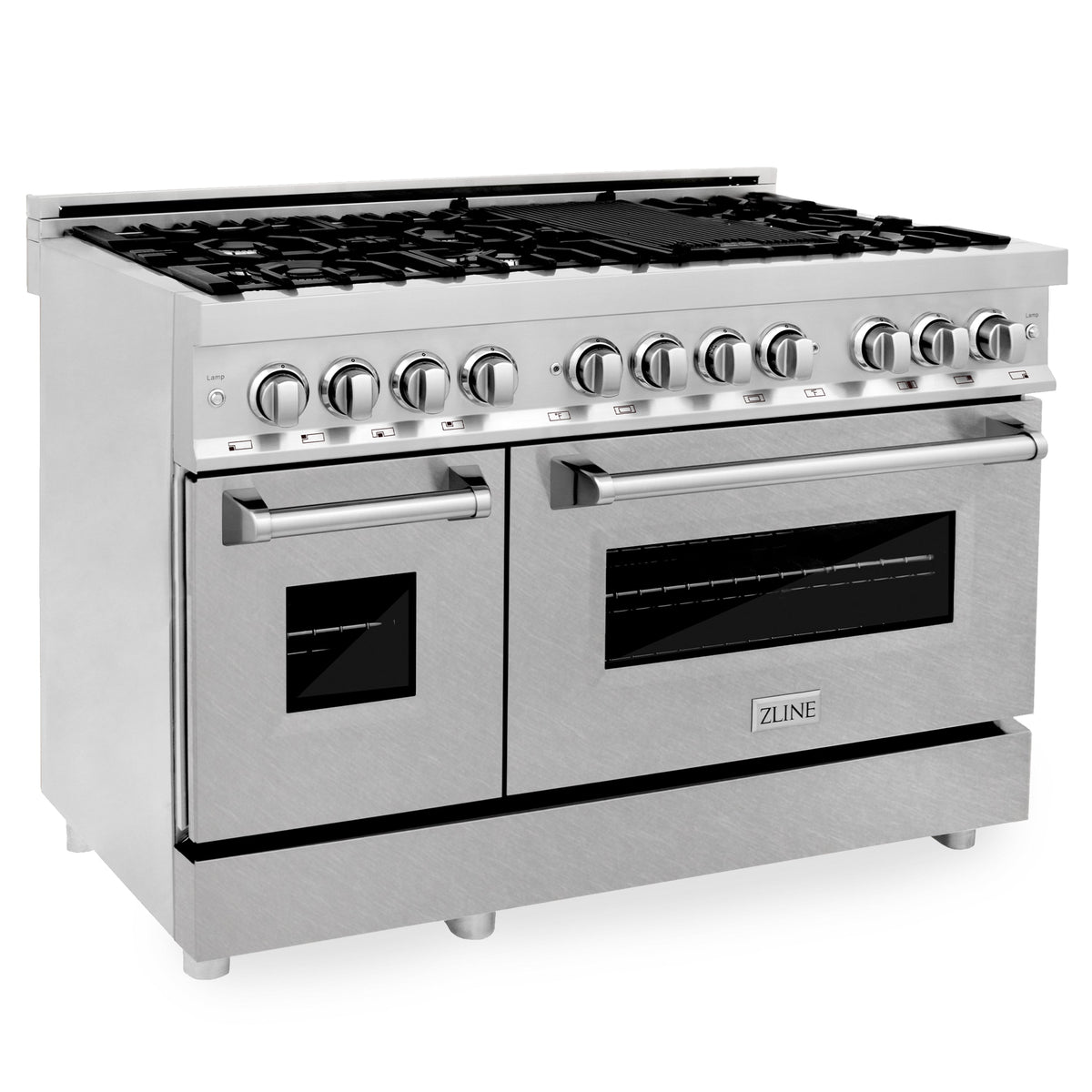 ZLINE 48 in. Kitchen Package with Stainless Steel Dual Fuel Range with DuraSnow Door and Convertible Vent Range Hood (2KP-RASNRH48) - MyBBQDirect