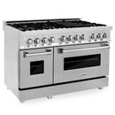 ZLINE 48 in. Kitchen Package with Stainless Steel Dual Fuel Range with DuraSnow Door and Convertible Vent Range Hood (2KP-RASNRH48) - MyBBQDirect