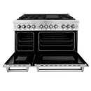 ZLINE 48 in. Kitchen Package with Stainless Steel Dual Fuel Range, Convertible Vent Range Hood and Microwave Drawer (3KP-RARH48-MW) - MyBBQDirect