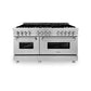 ZLINE 60 in. Kitchen Package with Stainless Steel Dual Fuel Range and Convertible Vent Range Hood (2KP-RARH60)