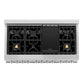 ZLINE 48 in. 6.0 cu. ft. Electric Oven and Gas Cooktop Dual Fuel Range with Griddle and Brass Burners in Fingerprint Resistant Stainless (RAS-SN-BR-GR-48)