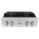 ZLINE 30 in. Porcelain Gas Stovetop with 4 Gas Burners (RT30) Available with Brass Burners - MyBBQDirect