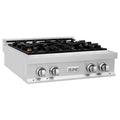 ZLINE 30 in. Porcelain Gas Stovetop with 4 Gas Burners (RT30) Available with Brass Burners - MyBBQDirect