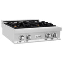 ZLINE 30 in. Porcelain Gas Stovetop with 4 Gas Burners (RT30) Available with Brass Burners - MyBBQDirect