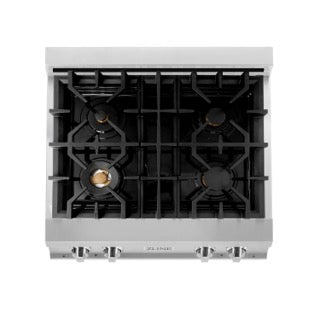 ZLINE 30 in. Porcelain Gas Stovetop with 4 Gas Burners (RT30) Available with Brass Burners - MyBBQDirect