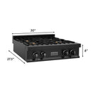 ZLINE 30" Porcelain Gas Stovetop in Black Stainless with Brass Burners (RTB-BR-30)