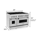 ZLINE 48 in. 6.0 cu. ft. Electric Oven and Gas Cooktop Dual Fuel Range with Griddle in Stainless Steel (RA-GR-48)
