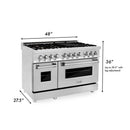 ZLINE 48 in. 6.0 cu. ft. Electric Oven and Gas Cooktop Dual Fuel Range with Griddle and Brass Burners in Stainless Steel (RA-BR-GR-48)