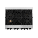 ZLINE 36 in. Autograph Edition Kitchen Package with Stainless Steel Dual Fuel Range, Range Hood and Dishwasher with Matte Black Accents (3AKP-RARHDWM36-MB) - MyBBQDirect