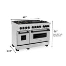 ZLINE 48 in. Autograph Edition Kitchen Package with Stainless Steel Dual Fuel Range and Range Hood with Matte Black Accents (2AKP-RARH48-MB) - MyBBQDirect